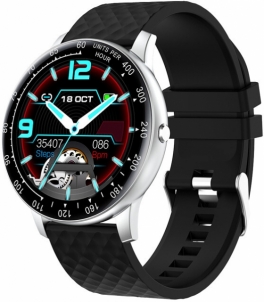 Išmanusis laikrodis Wotchi W03S Smartwatch - Silver Black Išmanieji laikrodžiai ir apyrankės