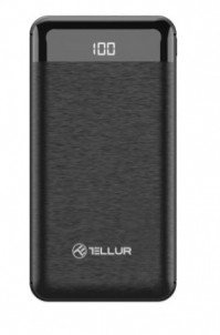 Išorinė baterija Tellur PCB302 Power Bank 30000mAh, 2xUSB+Type-C+MicroUSB+Lightning, LCD black