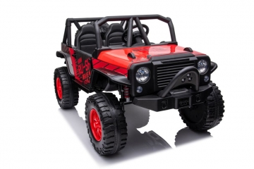 Jeep QY2188 elektromobilis, raudonas
