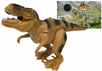 Judantis dinozauras Tiranozauras su garso ir šviesos efektais, žalias Интерактивные игрушки для детей