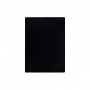 Juodas kailio imitacijos kilimas POSH | 120x160 cm