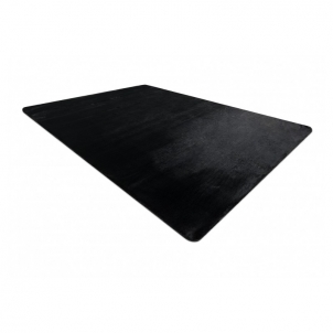 Juodas kailio imitacijos kilimas POSH | 160x220 cm