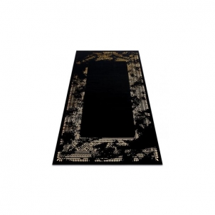 Juodas sendinto dizaino kilimas su aukso akcentais GLOSS | 180x270 cm 