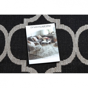 Juodas sizalio kilimas su marokietiškais motyvais FLOORLUX | 240x330 cm 