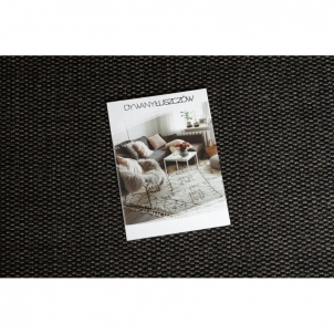 Juodas sizalio kilimas su pilka kraštine FLOORLUX | 80x150 cm 