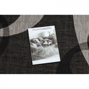 Juodas sizalio kilimas su pilkais raštais FLOORLUX | 240x330 cm 