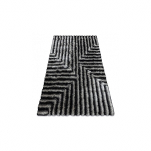 Juodos spalvos kilimas su raštais FLIM | 80x150 cm 