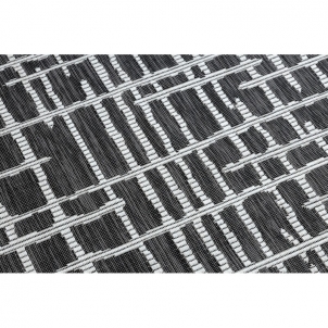 Juodos spalvos sizalio kilimas SION Grotelės | 120x170 cm
