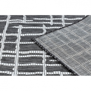 Juodos spalvos sizalio kilimas SION Grotelės | 80x150 cm