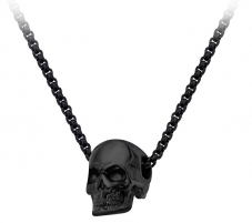 Kaklo pakabukas Troli Black men´s necklace with skull Kaklo papuošalai