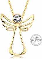 neck jewelry Levien Gold-plated Guardian Angel Crystal Necklace Neck jewelry