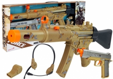 Karinės tematikos rinkinys su priedais Žaisliniai ginklai