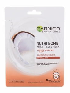 Kaukė sausai odai Garnier Skin Naturals Nutri Bomb Coconut + Hyaluronic Acid 1vnt Kaukės ir serumai veidui