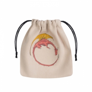 Kauliukų maišelis Dragon (Smėlio su spalvotais motyvais) 