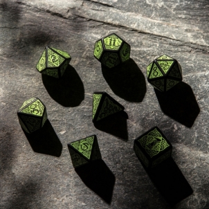 Kauliukų rinkinys Celtic 3D Revised (juodos ir žalios sp.)