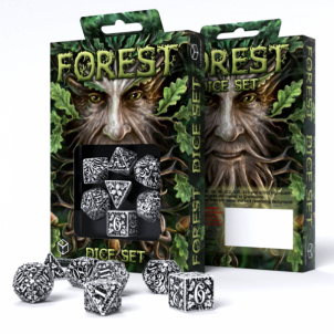 Kauliukų rinkinys Forest 3D Taiga (baltos ir juodos sp.) Žaidimų kauliukai, runos, švytuoklės