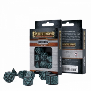 Kauliukų rinkinys Pathfinder Iron Gods RPG Žaidimų kauliukai, runos, švytuoklės