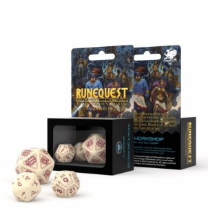 Kauliukų rinkinys Runequest (smėlio ir bordinės sp.) expansion Žaidimų kauliukai, runos, švytuoklės
