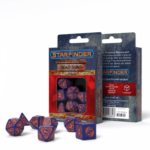 Kauliukų rinkinys Starfinder: Dead Suns (tamsiai mėlynos ir oranžinės sp.) Ezotērika, rūnas, kauliņi