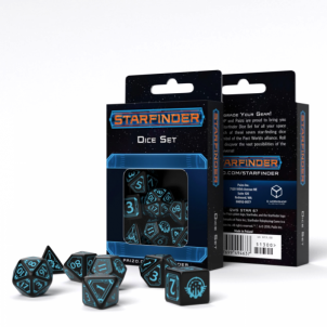 Kauliukų rinkinys Starfinder (juodos ir mėlynos sp.) Žaidimų kauliukai, runos, švytuoklės