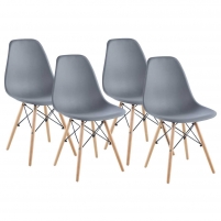 Valgomojo kėdės Matera (4 vnt. komplektas, pilkos spalvos) Valgomojo kėdės