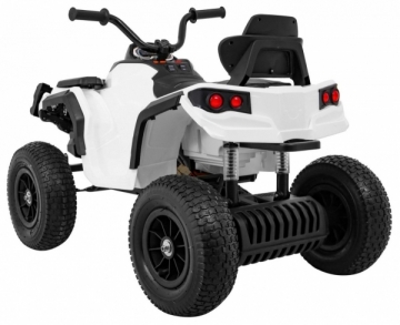 Elektrinis vaikiškas keturratis Quad ATV su pripučiamomis padangomis, baltas