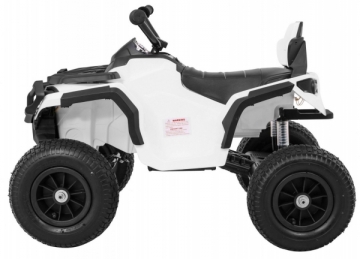 Elektrinis vaikiškas keturratis Quad ATV su pripučiamomis padangomis, baltas