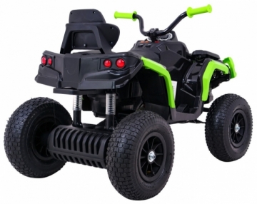 Keturratis Quad ATV su pripučiamomis padangomis, juodas - žalias