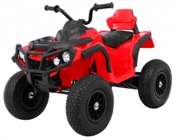 Keturratis Quad ATV su pripučiamomis padangomis, raudonas Bērnu elektromobīļi