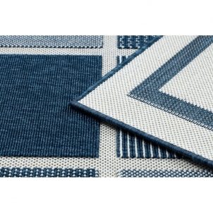 Kilimas su mėlynos spalvos motyvais SPRING Kvadratai | 120x170 cm