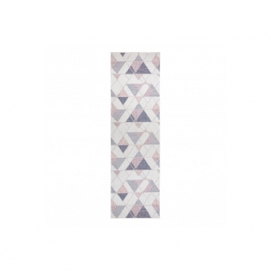 Kiliminis takelis su rožiniais akcentais SION Trikampiai | 60x250 cm