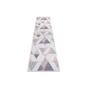 Kiliminis takelis su rožiniais akcentais SION Trikampiai | 80x250 cm