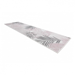 Kiliminis takelis su rožiniais akcentais SISAL SION Palmių lapai | 60x300 cm