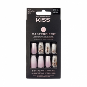 Klijuojami nagai KISS Adhesive nails Masterpiece Nails Kitty Gurl 30 pcs Dekoratīvā kosmētika nagiem