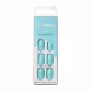 Klijuojami nagai KISS Self-adhesive nails imPRESS Color Mint To Be 30 pcs Dekoratyvinė kosmetika nagams