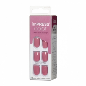 Klijuojami nagai KISS Self-adhesive nails imPRESS Color Petal Pink 30 pcs