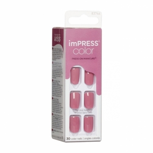 Klijuojami nagai KISS Self-adhesive nails imPRESS Color Petal Pink 30 pcs