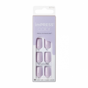 Klijuojami nagai KISS Self-adhesive nails imPRESS Color Picture Purplect 30 pcs Dekoratīvā kosmētika nagiem