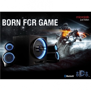 Kolonėlės Microlab T10 2.1 Gaming Bluetooth Speakers/ 56W RMS (16Wx2+24W)/ Wired Remote Control/ LED Adjustable Breathing Lights