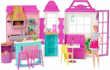 Komplektas HBB91 Barbie Cook ‘n Grill Restaurant Doll & Playset with 30+ Pieces