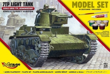 Konstruktorius - tankas 7TP Polski Lekki, žalios spalvos Nūju modeļus bērniem