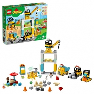 Konstruktorius LEGO DUPLO Bokštinis kranas ir statybos 10933, vaikams nuo 2+ amžiaus LEGO ir kiti konstruktoriai vaikams