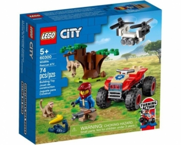 Konstruktorius LEGO City Laukinės gamtos gelbėtojų keturratis 60300 