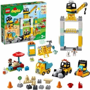 Konstruktorius LEGO 10933 DUPLO Town Tower Crane & Construction Vehicle Toys with Digger