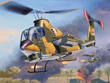 Klijuojamas konstruktorius Sraigtasparnis AH-1 COBRA, 52 elementai
