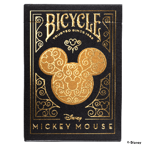 Kortos Bicycle Disney Mickey Mouse (juodos ir auksinės)