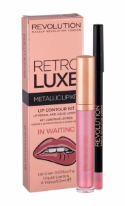 Kosmetikos komplekts Makeup Revolution London Retro Luxe In Waiting Metallic Lip Kit Lipstick 5,5ml