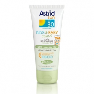 Kremas nuo saulės vaikams Astrid Gentle sunscreen for children OF 30 100% mineral filter 100 ml Крема для солярия,загара, SPF