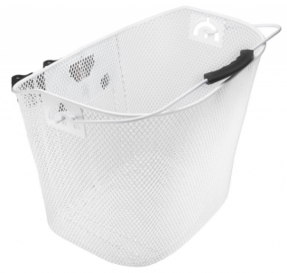 Krepšelis priekiui Azimut su plastikiniu NEW laikikliu WHITE 35x26x26cm Bicycle accessories