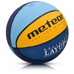 Krepšinio Kamuolys Meteor LAYUP #4 Mėlyna/Geltona/Žalia